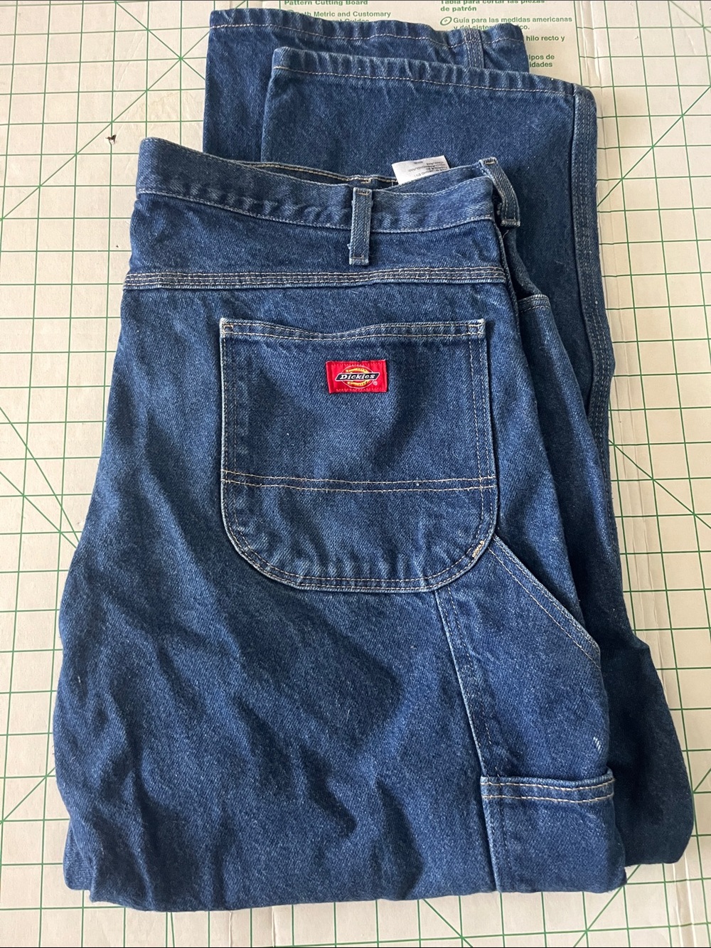 Dickies Navy Blue Carpenter Jeans with Red Logo Patch